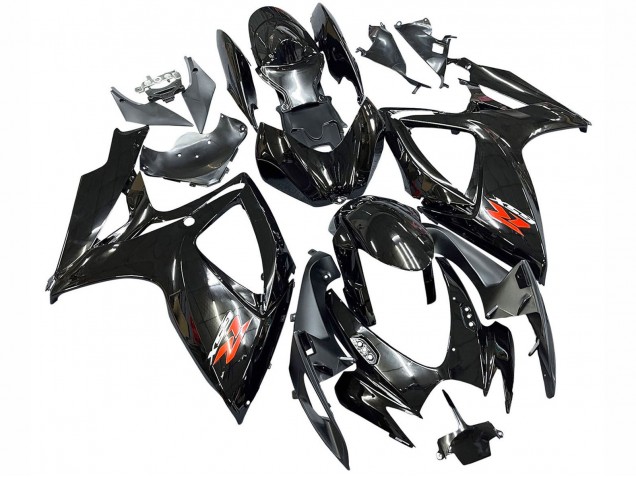 Suzuki GSXR 600 / GSXR 750 Motorrad Verkleidung 2006-2007 - Glanzendes Schwarz Silber Rot