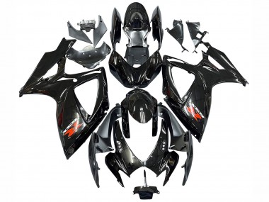Suzuki GSXR 600 / GSXR 750 Motorrad Verkleidung 2006-2007 - Glanzendes Schwarz Silber Rot