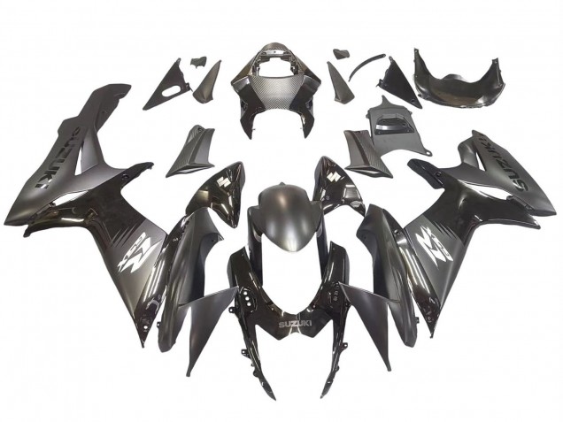 Suzuki GSXR 600 / GSXR 750 Motorrad Verkleidung 2011-2024 - Matt Schwarz Glanzendes Schwarz Weiss Aufkleber
