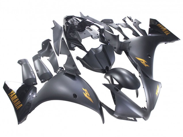 Yamaha YZF 1000 R1 Motorrad Verkleidung 2012-2014 - Matt Schwarz Gold Aufkleber