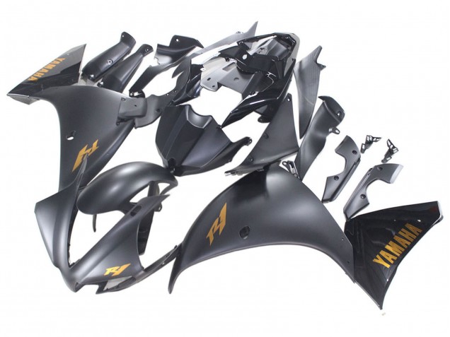 Yamaha YZF 1000 R1 Motorrad Verkleidung 2012-2014 - Matt Schwarz Gold Aufkleber