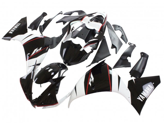 Yamaha YZF 1000 R1 Motorrad Verkleidung 2012-2014 - Weiss Rot Glanzendes Schwarz