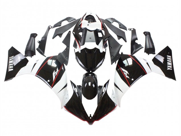 Yamaha YZF 1000 R1 Motorrad Verkleidung 2012-2014 - Weiss Rot Glanzendes Schwarz