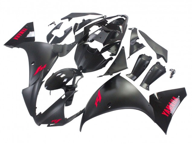 Yamaha YZF 1000 R1 Motorrad Verkleidung 2012-2014 - Glanzendes Schwarz Matt Schwarz Rot