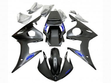 Yamaha YZF R6 Motorrad Verkleidung 2003-2004 - Matt Schwarz Blau