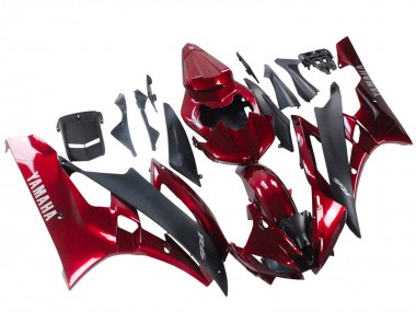 Yamaha YZF 600 R6 Motorrad Verkleidung 2006-2007 - Rot Matt Schwarz