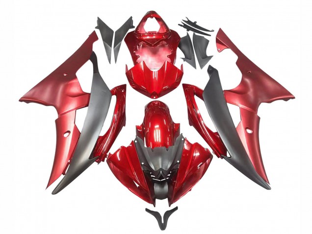 Yamaha YZF 600 R6 Motorrad Verkleidung 2008-2016 - Rot Grau