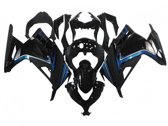 Kawasaki EX300 Motorrad Verkleidung 2013-2024 - Glanzendes Schwarz Blau