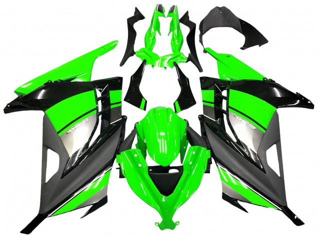 Kawasaki EX300 Motorrad Verkleidung 2013-2024 - Grun Silber Schwarz