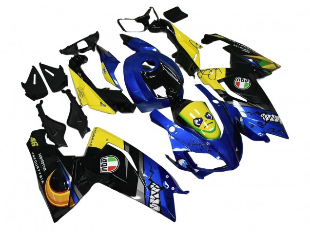Aprilia RS125 Motorrad Verkleidung 2006-2011 - Blau Gelb Schwarz Hai