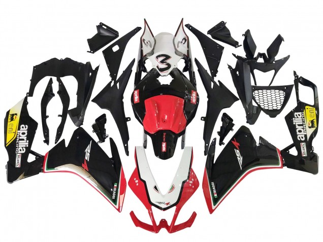 Aprilia RS4 50 125 Motorrad Verkleidung 2012-2018 - Weiss Rot Gelb Glanzendes Schwarz