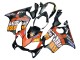 Honda CBR600 F4i Motorrad Verkleidung 2004-2007 - Matt Schwarz Orange Rossi