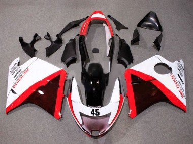 Honda CBR1100XX Blackbird Motorrad Verkleidung 1996-2007 - Weiss Rot Glanzendes Schwarz
