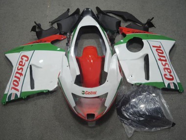Honda CBR1100XX Blackbird Motorrad Verkleidung 1996-2007 - Weiss Rot Grun Castrol