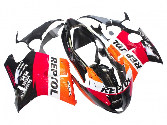 Honda CBR1100XX Blackbird Abs Motorrad Verkleidungen 1996-2007 - Orange Weiss Rot Glanzendes Schwarz Repsol