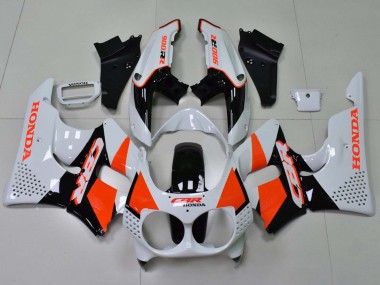 Honda CBR900RR 893 Motorrad Verkleidung 1992-1993 - Weiss Orange Glanzendes Schwarz