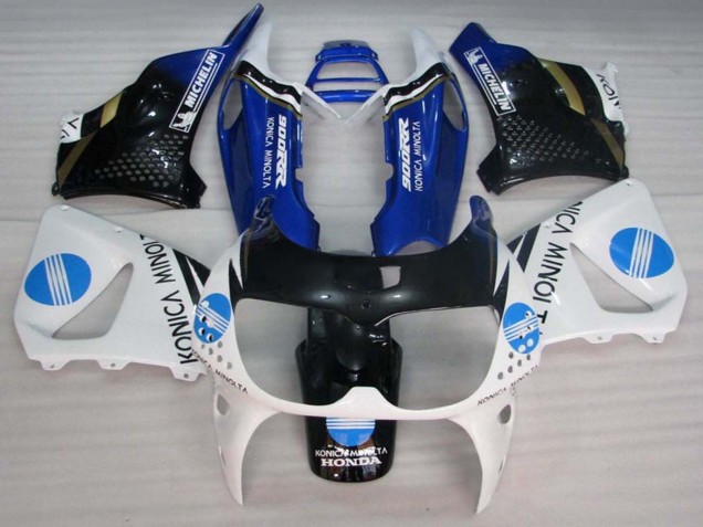 Honda CBR900RR 893 Motorrad Verkleidung 1994-1995 - Weiss Blau Glanzendes Schwarz Konica Minolta