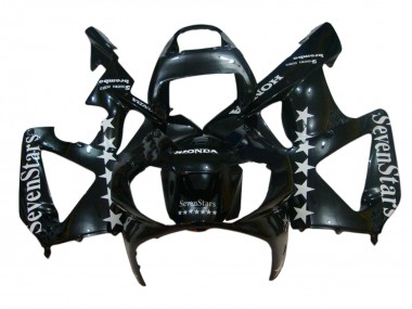Honda CBR900RR 929 Motorrad Verkleidung 2000-2001 - Glanzendes Schwarz Weiss SevenStars