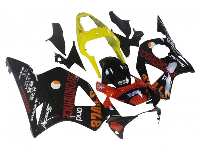 Honda CBR900RR 954 Motorrad Verkleidung 2002-2003 - Gelb Rot Glanzendes Schwarz Repsol Rossi