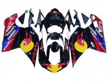 Ducati 848/1098/1198 Motorrad Verkleidung 2007-2014 - Glanzendes Schwarz Gelb Blau Red Bull