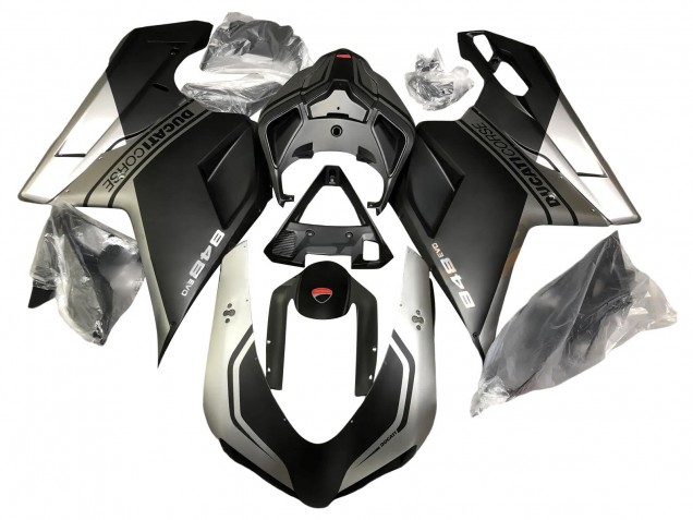 Ducati 848 Motorrad Verkleidung 2007-2014 - Silber Matt Schwarz