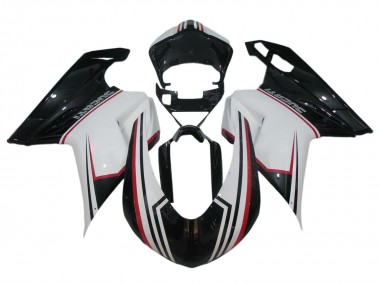 Ducati 848/1098/1198 Motorrad Verkleidung 2007-2014 - Weiss Rot Glanzendes Schwarz