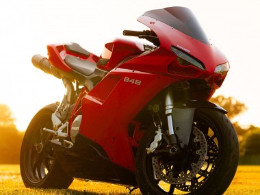 Ducati 848 Motorrad Verkleidung 2007-2014 - Rot Glanzendes Schwarz