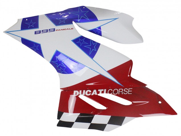 Ducati Panigale 899 Motorrad Verkleidung 2011-2014 - Weiss Blau Rot Schwarz