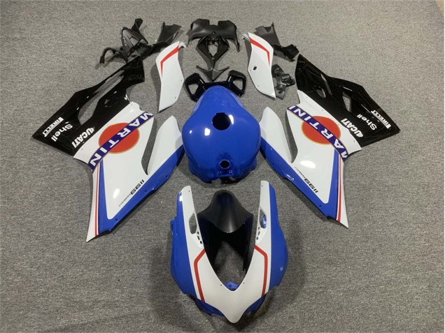 Ducati Panigale 899/1199 Motorrad Verkleidung 2011-2014 - Weiss Blau Glanzendes Schwarz Martini