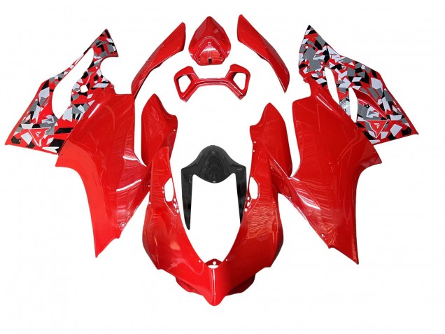 Ducati Panigale 899/1199 Motorrad Verkleidung 2011-2014 - Rot Grau Schwarz