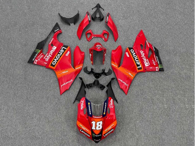 Ducati Panigale 899/1199 Motorrad Verkleidung 2011-2014 - Rot Orange Schwarz Monster Lenovo 18