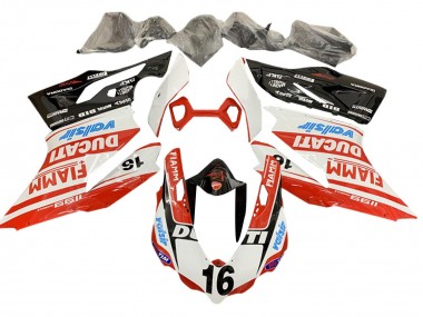 Ducati Panigale 1199 Motorrad Verkleidung 2011-2014 - Weiss Rot Glanzendes Schwarz Valsir Fiamm Ficc 16