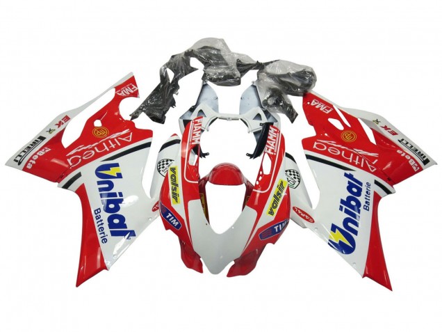 Ducati Panigale 899/1199 Motorrad Verkleidung 2011-2014 - Weiss Rot Blau Valsir Fiamm