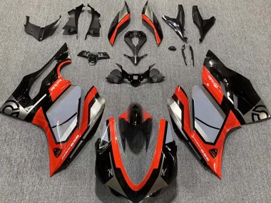 Ducati 959 Motorrad Verkleidung 2015-2020 - Silber Rot Glanzendes Schwarz