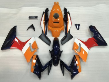 Honda CBR125R Motorrad Verkleidung 2002-2006 - Orange Weiss Rot Glanzendes Schwarz