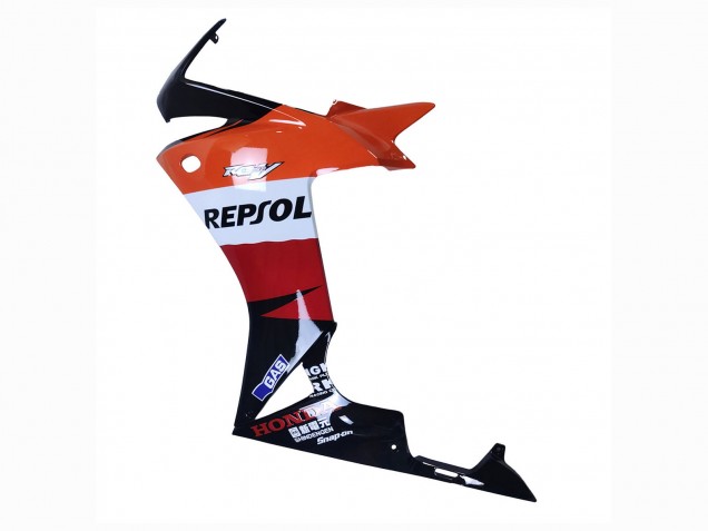 Honda CBR500R Motorrad Verkleidung 2013-2015 - Orange Weiss Rot Glanzendes Schwarz Repsol 3