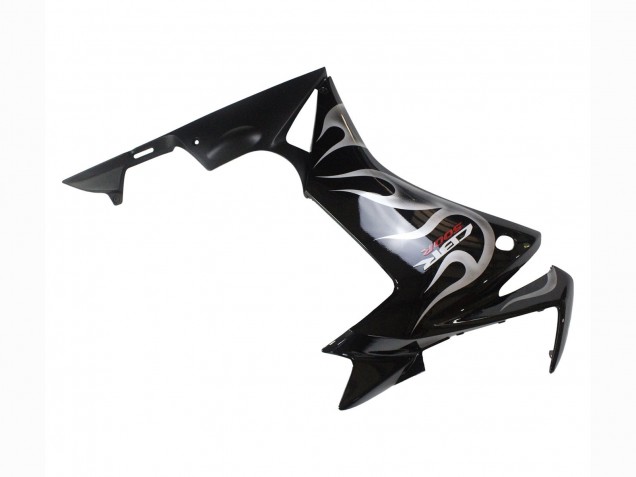 Honda CBR500R Motorrad Verkleidung 2013-2015 - Glanzendes Schwarz Silber Flamme