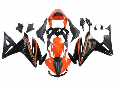 Honda CBR500R Motorrad Verkleidung 2016-2018 - Orange Glanzendes Schwarz Matt Schwarz