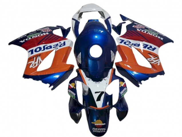 Honda VFR 800 Motorrad Verkleidung 2002-2013 - Weiss Orange Blau Repsol