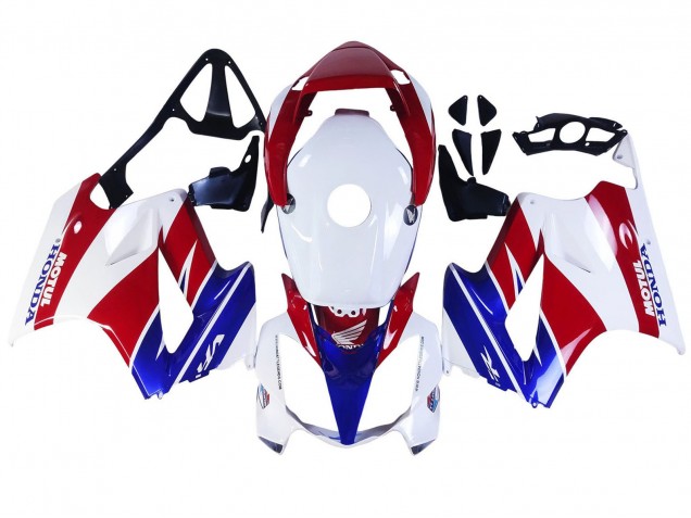 Honda VFR 800 Motorrad Verkleidung 2002-2013 - Weiss Rot Blau Motul