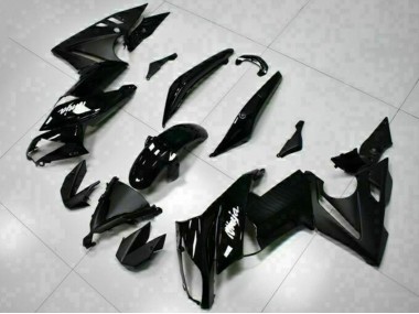 Kawasaki EX650 Motorrad Verkleidung 2009-2011 - Glanzendes Schwarz Weiss Aufkleber