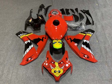 Honda CBR1000RR Motorrad Verkleidung 2008-2011 - Rot Gelb Glanzendes Schwarz Hai