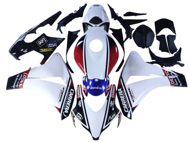 Honda CBR1000RR Motorrad Verkleidung 2008-2011 - Weiss Rot Blau Schwarz Stern Lee Carrera