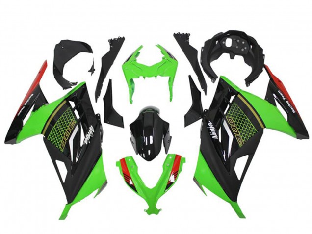 Kawasaki Ninja 300 EX300R Motorrad Verkleidung 2013-2024 - Grun Rot Schwarz Bienenwabe