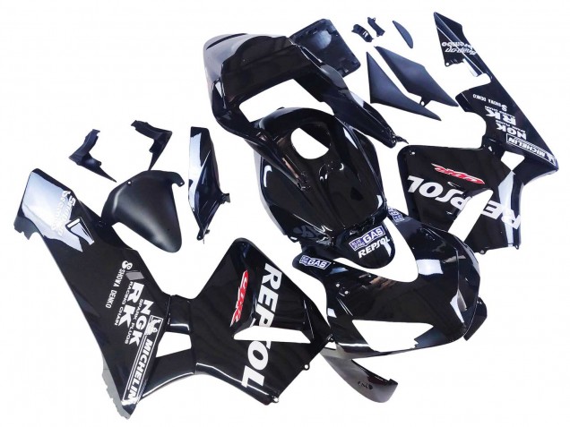 Honda CBR600RR Motorrad Verkleidung 2003-2004 - Glanzendes Schwarz Weiss Repsol
