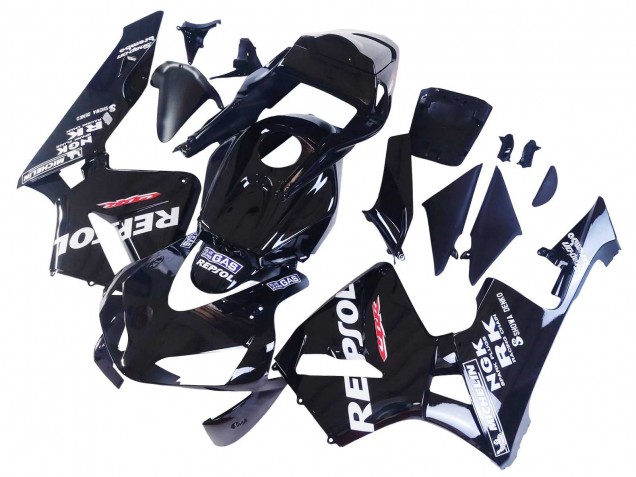 Honda CBR600RR Motorrad Verkleidung 2003-2004 - Glanzendes Schwarz Weiss Repsol