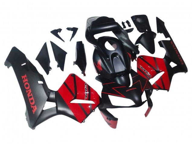 Honda CBR600RR Motorrad Verkleidung 2003-2004 - Rot Glanzendes Schwarz Matt Schwarz