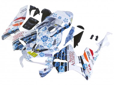 Honda CBR600RR Motorrad Verkleidung 2003-2004 - Weiss Blau Rot Nastro Azzurro 46
