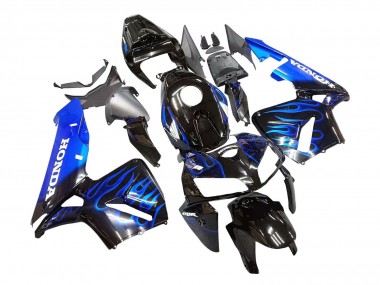 Honda CBR600RR Motorrad Verkleidung 2005-2006 - Glanzendes Schwarz Blau Flamme