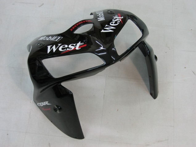 Honda CBR600RR Motorrad Verkleidung 2005-2006 - Glanzendes Schwarz Weiss West